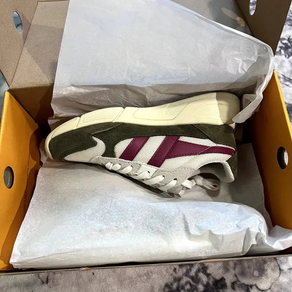 Gola Classics Women's Tempest Sneakers Off White/Khaki/Raspberry Sz 5
